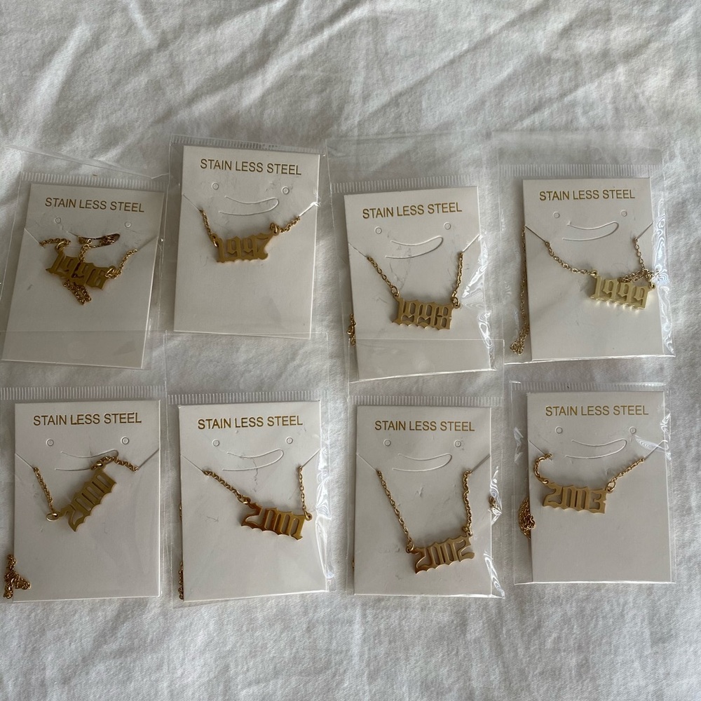 SALE! Gold custom year necklaces